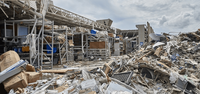 hurricane harvey damage to a building